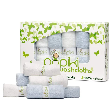 Extra-Absorbent Baby Washcloths 6 Ultra-Soft 100% Bamboo Baby Washcloth Hypoallergenic Face Towels