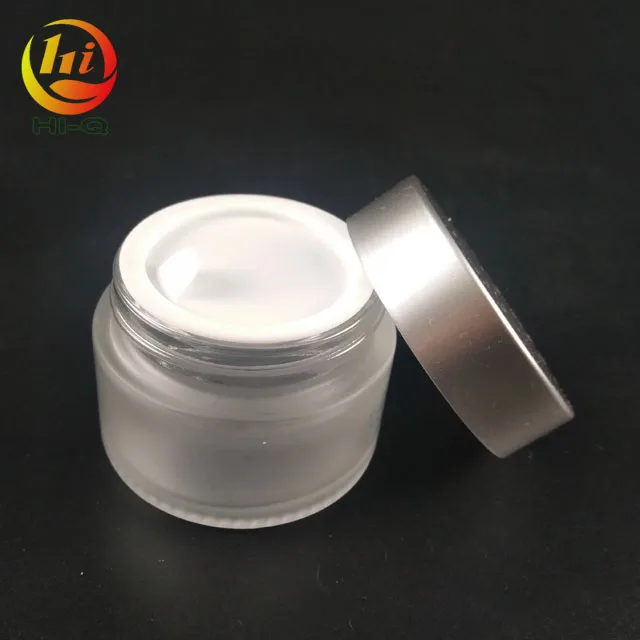 empty eye cream 5g 10g 15g 20g 30g 50g 100g round Transparent clear matte glass jar with aluminum lid for cosmetics