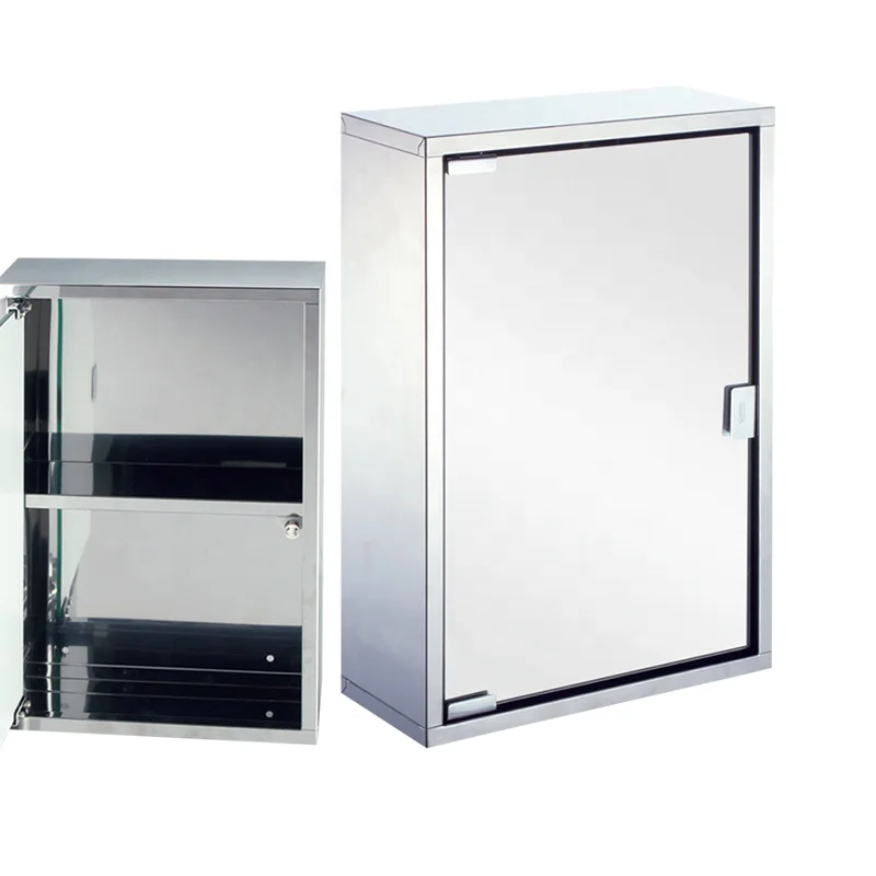 Wall Mounted Durable Tires Bathroom/ Hospital Use Stainless Steel Medicine Cabinet Pill Box First Aid Kit Box Storage box