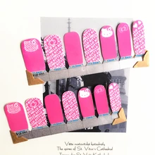 Pink White letter cat child Nail Arts Nail Sticker Waterproof Nail Decal Sticker Gel Polish French
