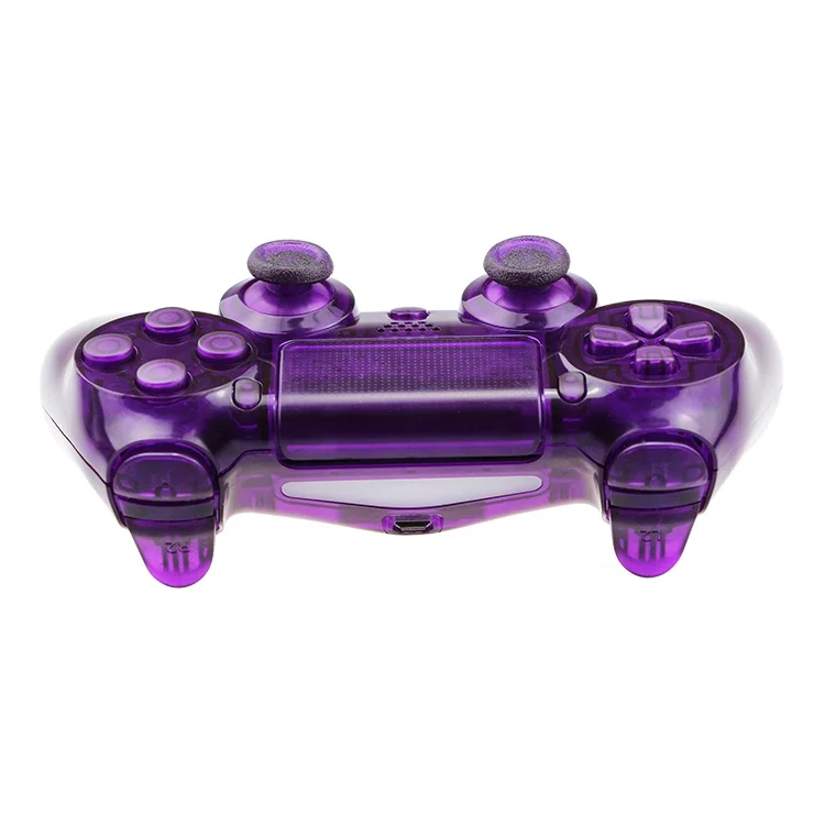 With Buttons Set Wholesale Controller Transparent Clear Purple Shell Case Cover For PS4 Playstation 4