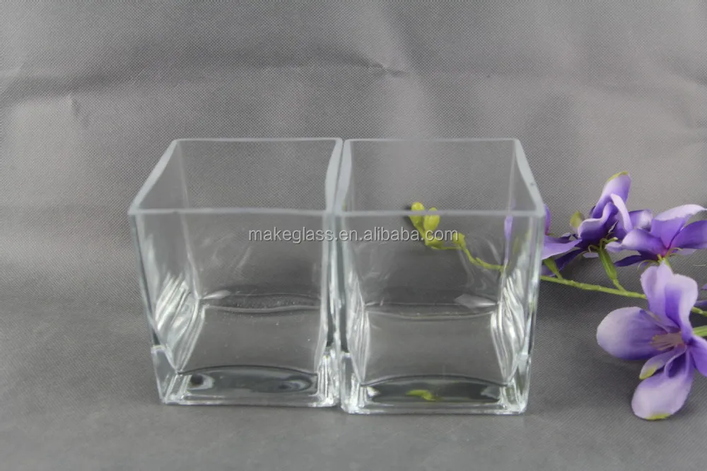eco-friendly square glass candle holder,square glass candle jar