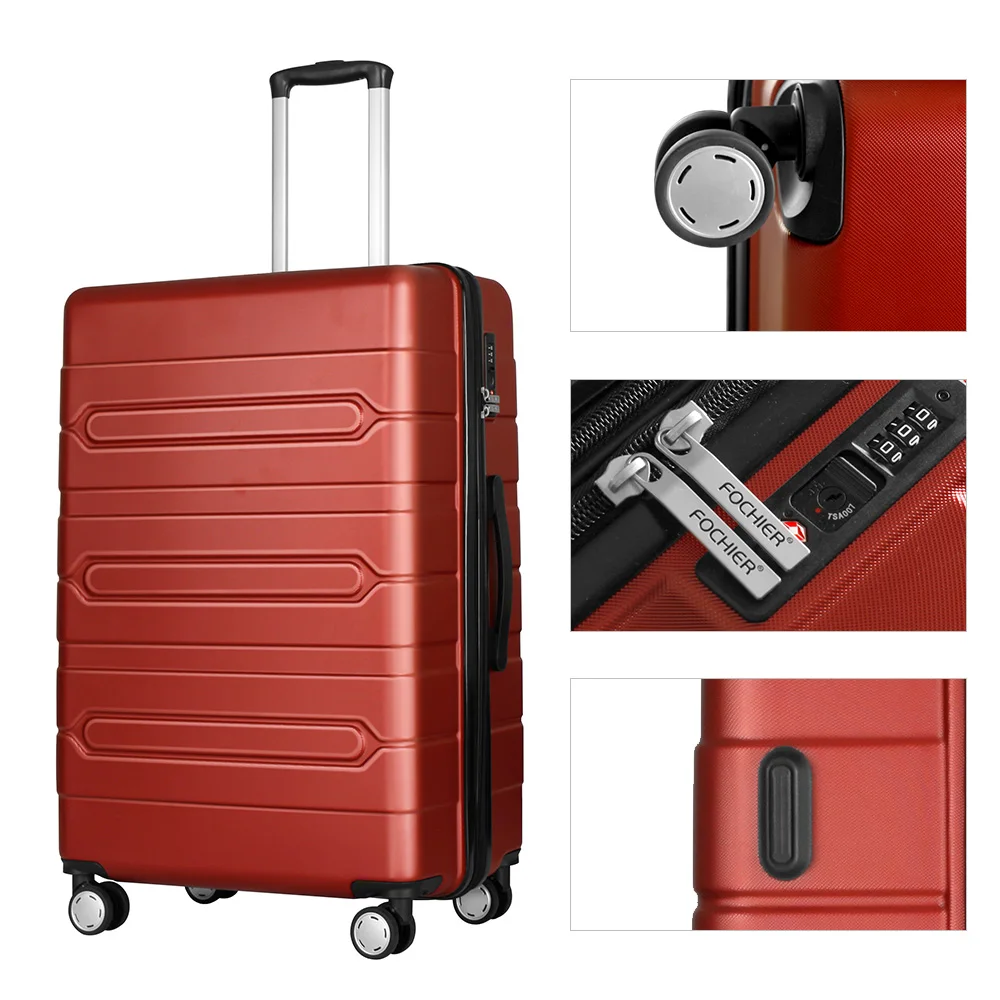 Elegant Red Women's Expandable Suitcase Set with TSA Lock