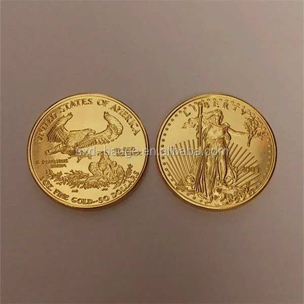 
Gold fake tungsten american eagle coin &Statue of Liberty gold coin in stock 