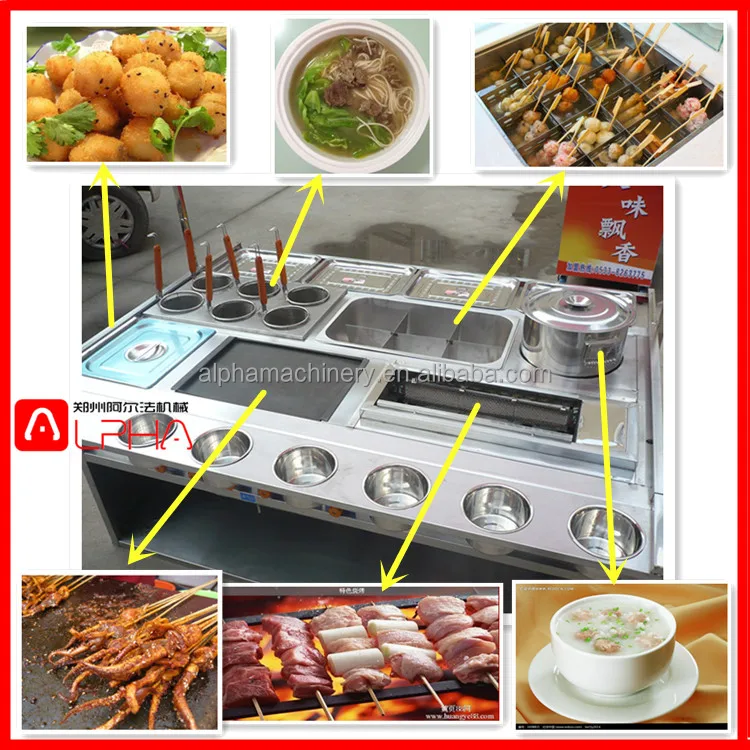 Hot Saling itemCommercial food truck mobile fryer food trolley cart for pasta cooker
