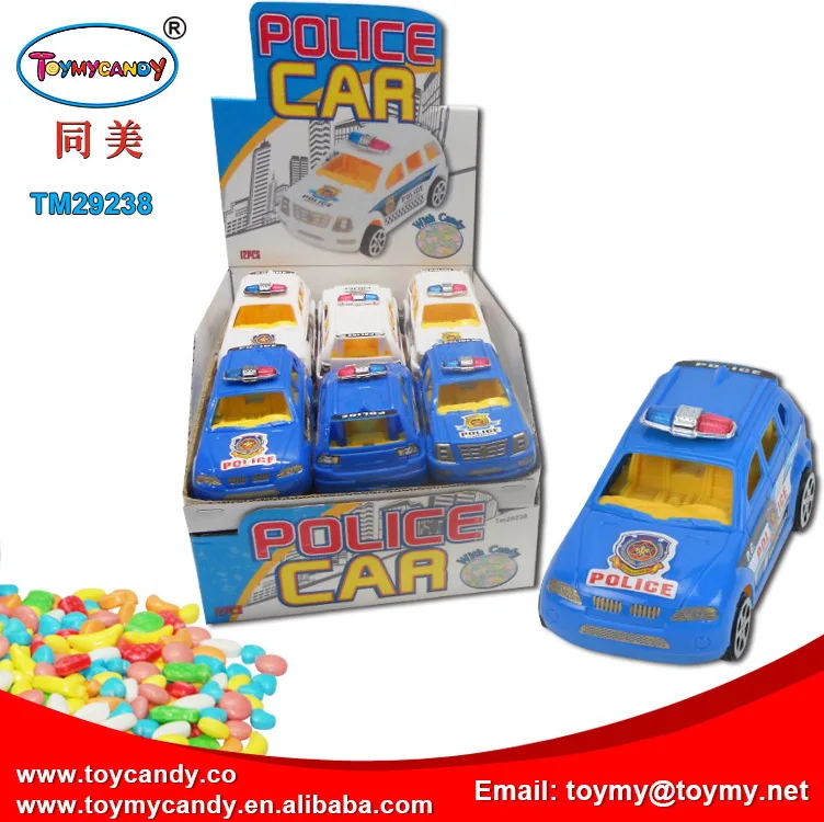 Popular plastic toy candy of small car toys with candy inside 2017 promotion toys for boy