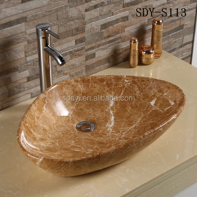 SDAYI sanitary ware ceramic stone color design wash basin bathroom  marble color  counter top wash basin price