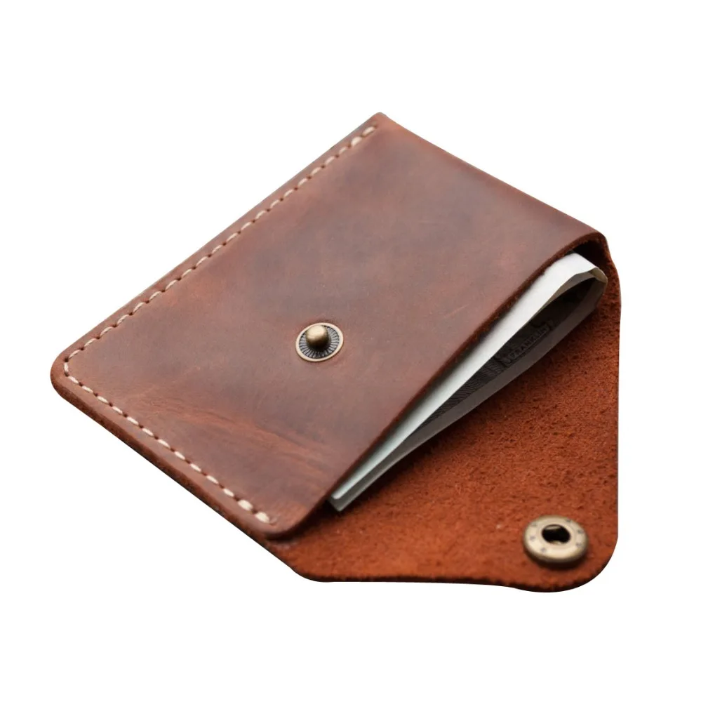 Handmade Perfect custom personalized real Italian leather Tarjetero wallet purse dark-brown cardholder slim men wallet