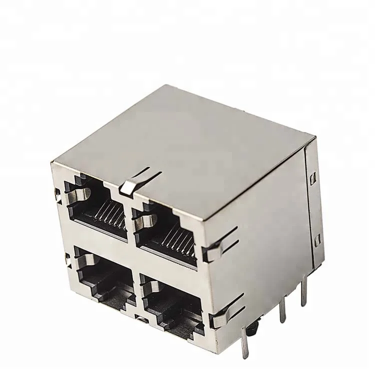 China Supplier Metal Shielded Cat5 Dual Port RJ45 Connector