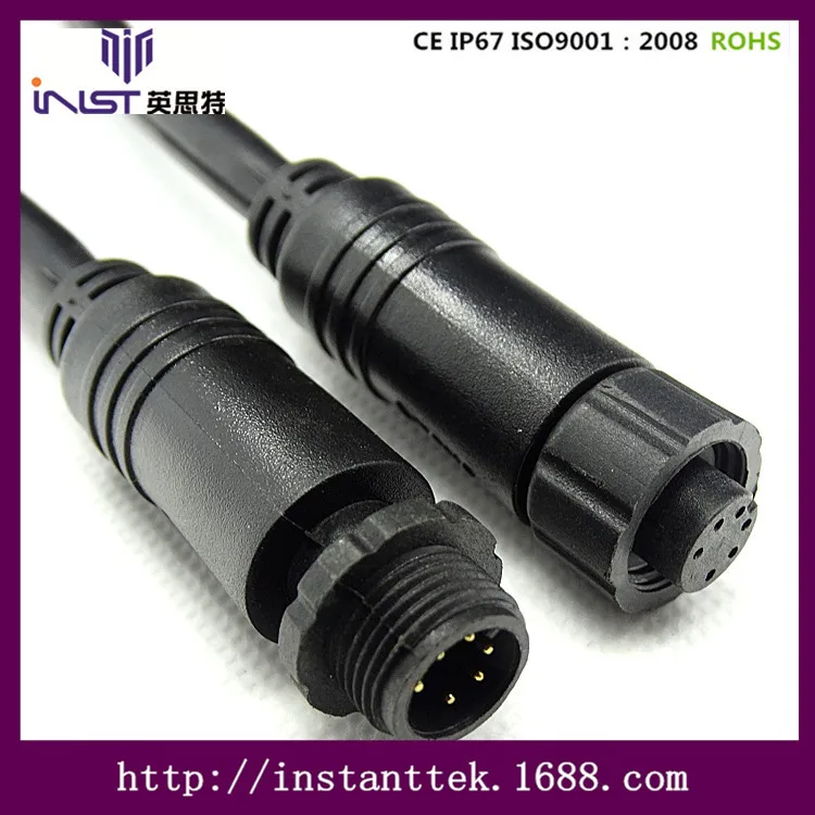 INST M12 6 контактный устанавливаемая мужской и женский разъем