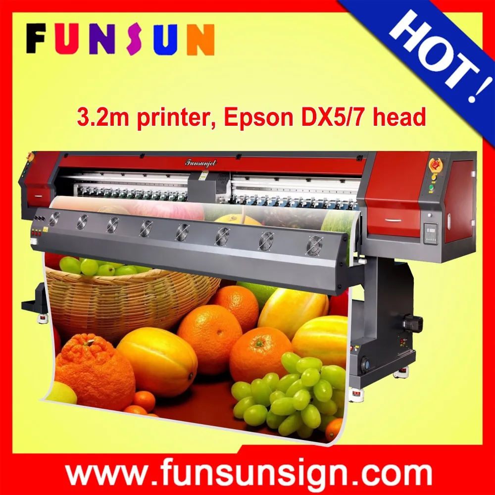 Funsunjet FS3202M 3.2 м/10FT брезент принтера машина с 2 DX5 Печатающая головка для sav виниловая наклейка печати