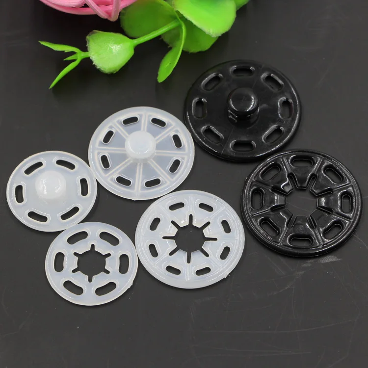 ROUND RESIN WHITE AND BLACK COLORFUL PLASTIC SNAP BUTTON 2PCS /SET HIDDEN SNAPS