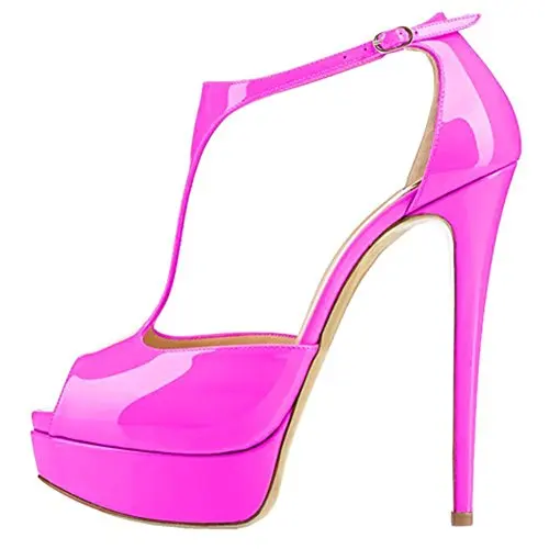 Wholesale latest fashion women sandals low price T-strap peep toe pencil heel platform ladies high heel sandals