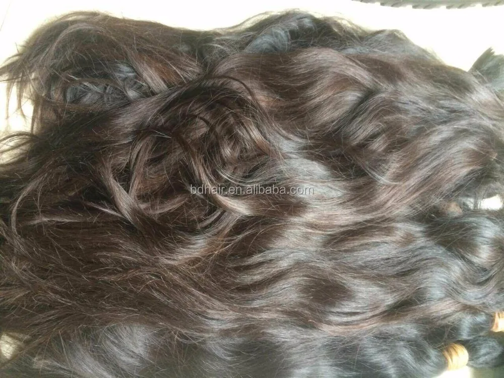 Natural wave unprocessed raw bulk human hair,natural dark brown raw virgin hair