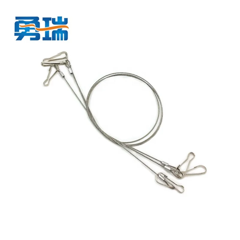 Adjustable stainless steel wire keychain cable key ring oem wire loop