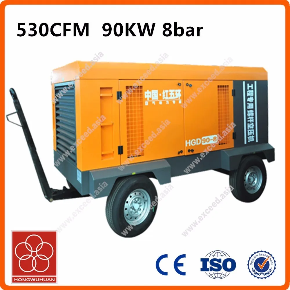 600 cfm Screw & diesel or electric & 600cfm oil free 90kw air compressor