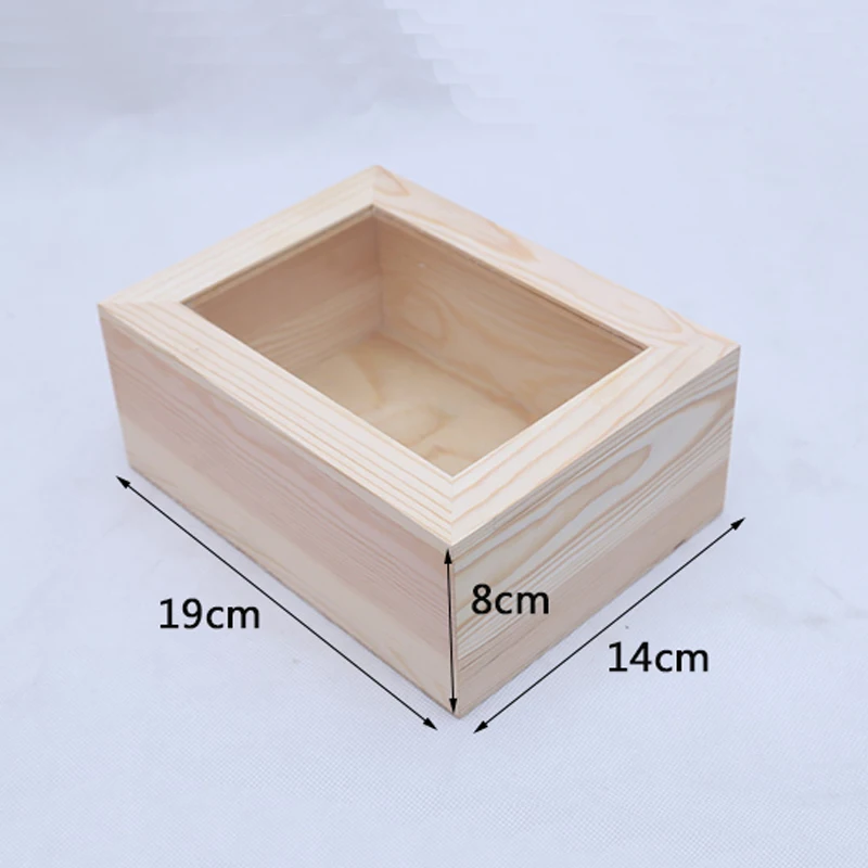 Beautiful natural wood clear top lid chakra wooden gift box