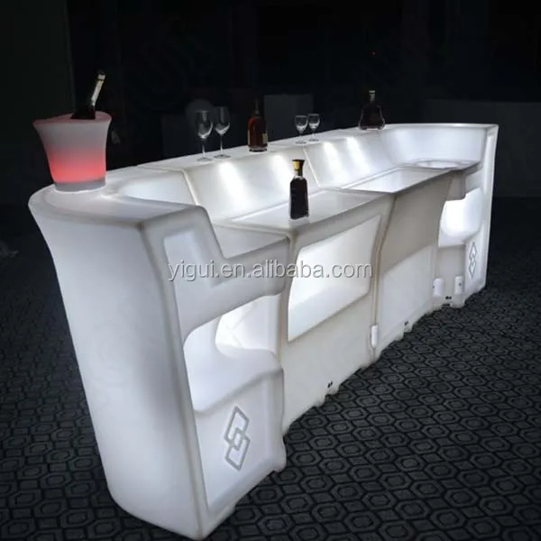 PE material Illuminated Remote Control Led Bar Table for party