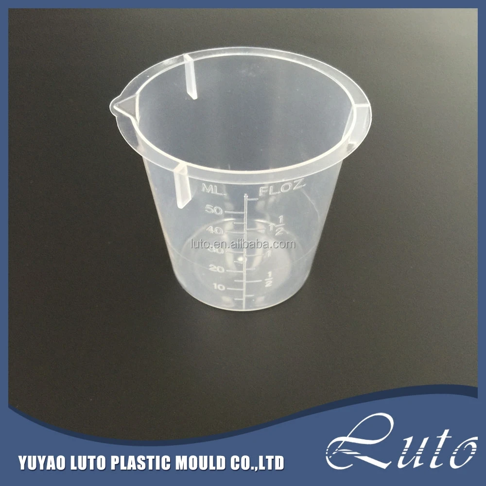 
50ml small lab transparent disposable measuring cup 