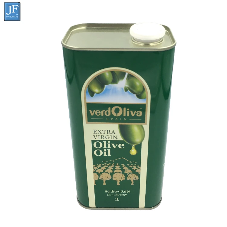 Wholesale Cooking Oil Food Grade Square 1 Liter Custom Olive Oil Metal Tin Cans