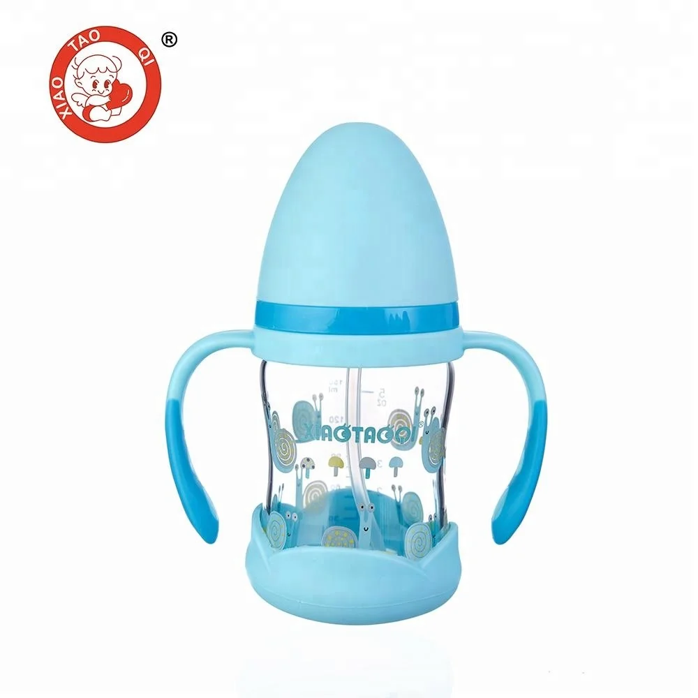 Wholesale Silicone Base Baby Glass Feeding Bottle