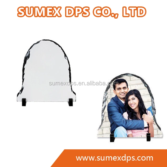 MR.R Sublimation Blank Door Shape Slate Rock Photo Plaque Picture Frame 15X15CM