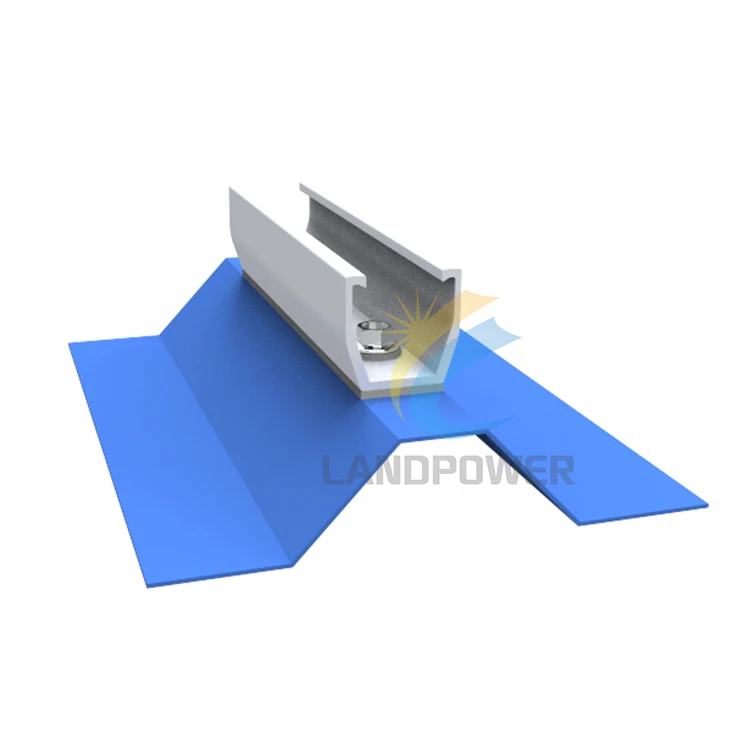 Solar panel mount trapezoidal corrugated metal roof solar mounting rib bracket clamp with solar U rail/end clamp/mid clamps
