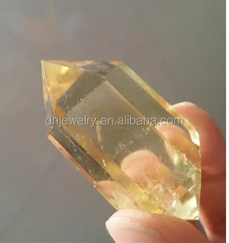 Wholesale Good Quality Crystal Quartz Polished Healing Citrine Double Points Wand For Decoration