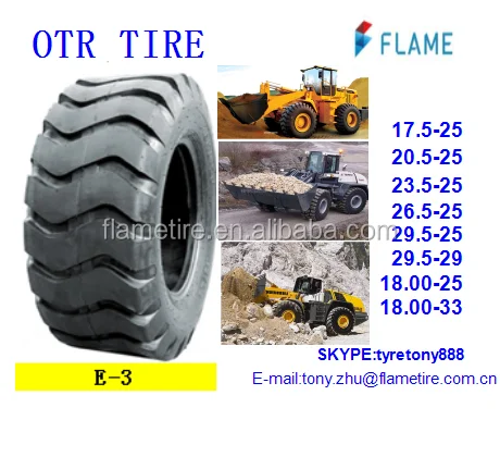 Chinese brand quality OTR tire 17.5-25 15.5-25 16.00-24 16.00-25 16/70-20 E3/L3 long working hours excellent performance