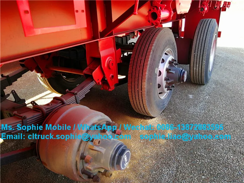 tri-axle 50tons 60t lowboy flatbed truck low bed semi trailer with hydraulic ramp