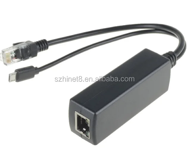 DC to DC Output 5V or 9V or 12V up out power 12W   PoE spliter cable 1*10/100M one channel PoE splitter.