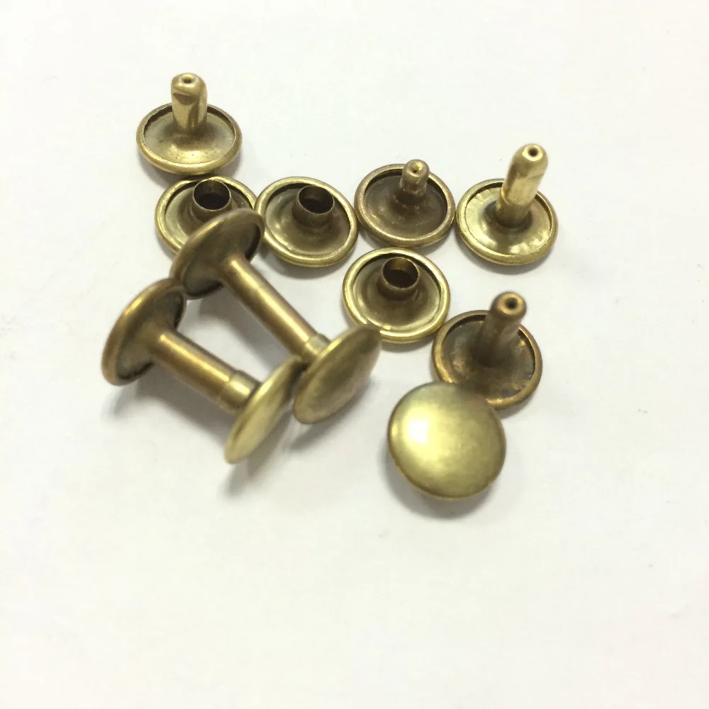 7mm silver/gold/brass high quality Metal Leather Belt double snap cap rivet button