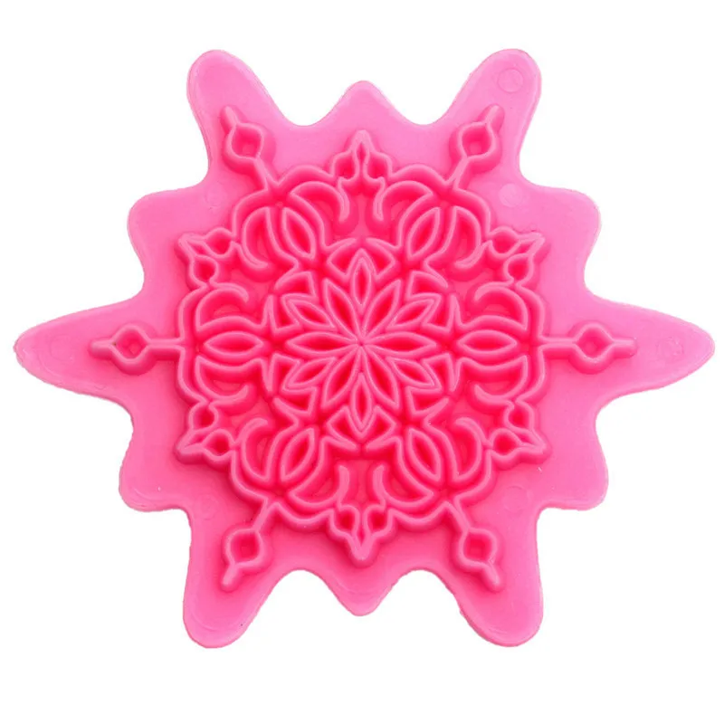 Yiwu bobao 4PCS artistic flower snowflake embossing stamp mold for chef cakes fondant decorative and craftsman clay sculpture