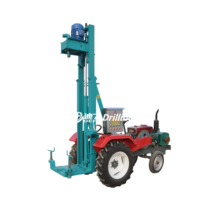 Tractor Mounted Hydraulic Drilling Rig For 100m Shallow Well With Electric Motor