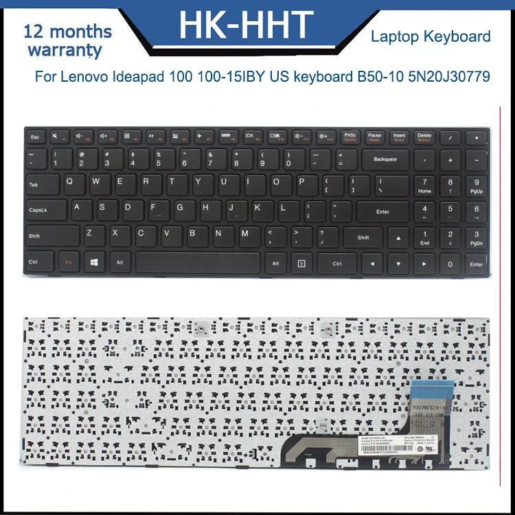 HK-HHT US  keyboard for Lenovo IdeaPad 100 100-15IBY B50-10 5N20J30779 laptop keyboard