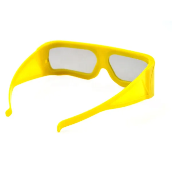 
Plastic Big Yellow Frame Big Lens Linear Polarized 3d Glasses For 3D 4D 5D Theater 