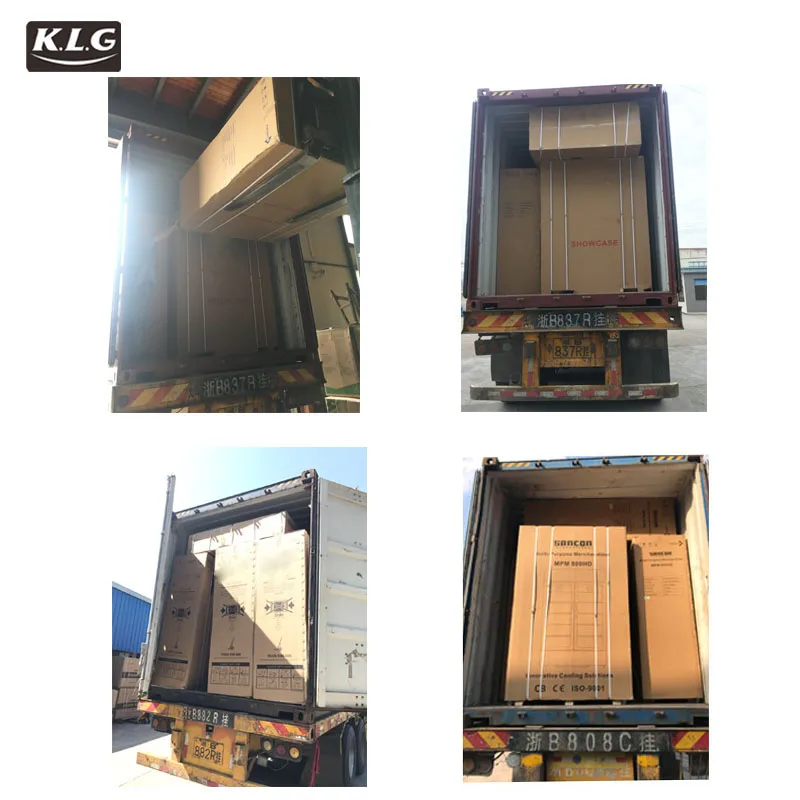 600L SKD CKD DKD Double Sliding  Doors Display drink upright fridge