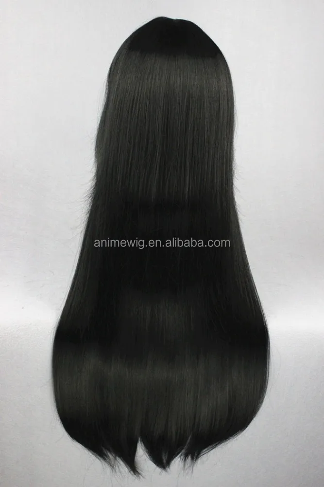 High Quality 70cm Long Straight Bleach Anime Peluca Kuchiki Byakuya Black Wig Cosplay Synthetic Heat Resistant Hair Wig