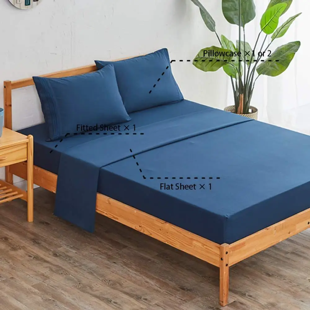 Sheet Set Super Soft Microfiber 1800 Thread Count Luxury Egyptian Sheets 16" Deep Pocket Crinkle & Hypoallergenic-4 Pi