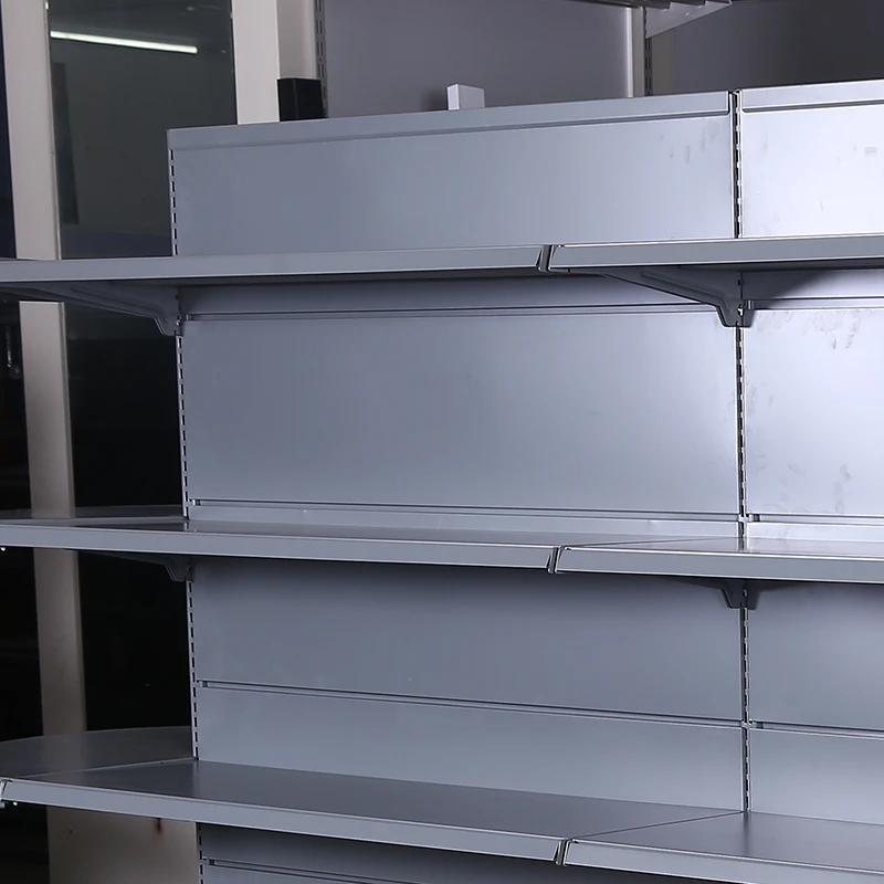 New design metal round ending shelf european style supermarket shelf