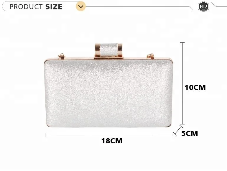 Classy glitter clutch bag luxury ladies evening bags with chain