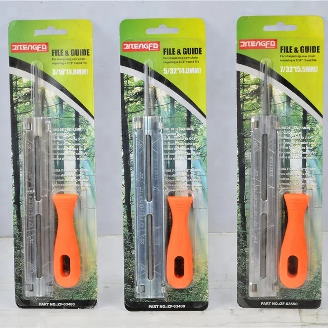 chain saw file with file holder for sharpening saw chain