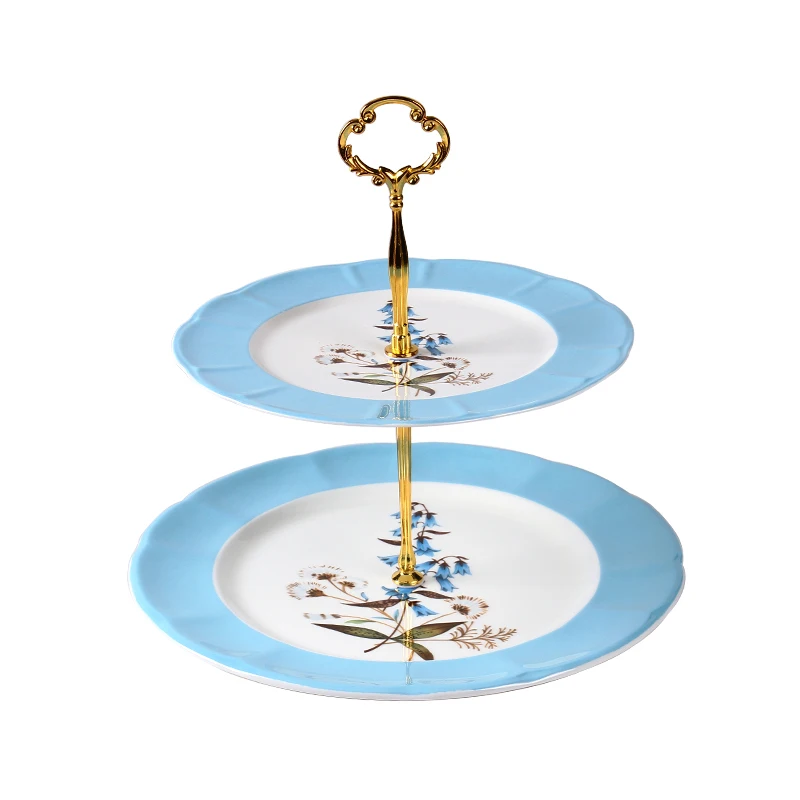 2 Tier Ceramic Fine Bone China Fruit Cake Stand