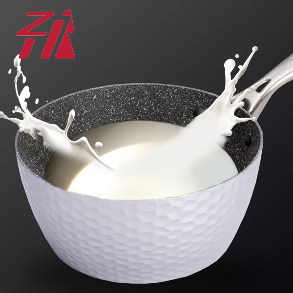Ceramic coating milk sauce pan forged imported non-stick diecast cookware set aluminum sauce pan with glass lid