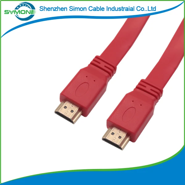 
Factory price HDTV Flat Cable HDTV 1.4 Version Ultra High Speed 18Gbps 1080p 3D Gold Plated Connectors - Ethernet & Audio Cable 