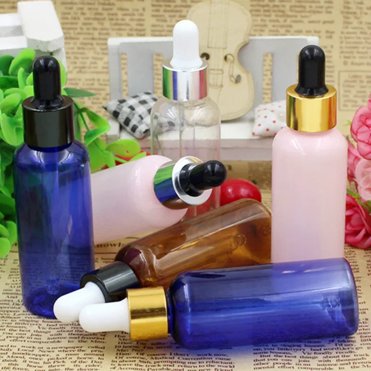 Essential oil serum plastic bottle glass pipette dropper tube 50ml