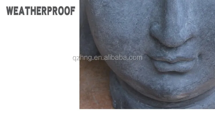 Buddha Head Shape Vase Planter Fiber Cement Flower Pot
