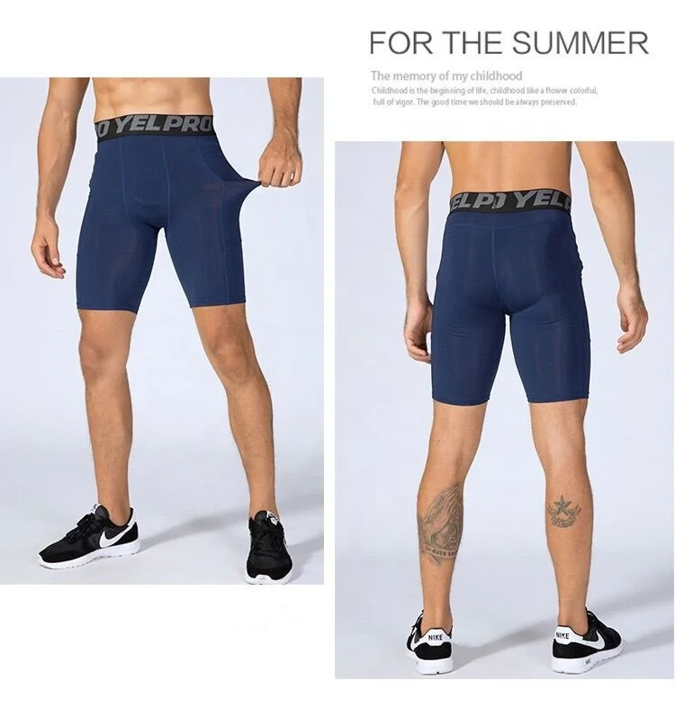 Custom logo Low moq tight men running gym shorts compression shorts