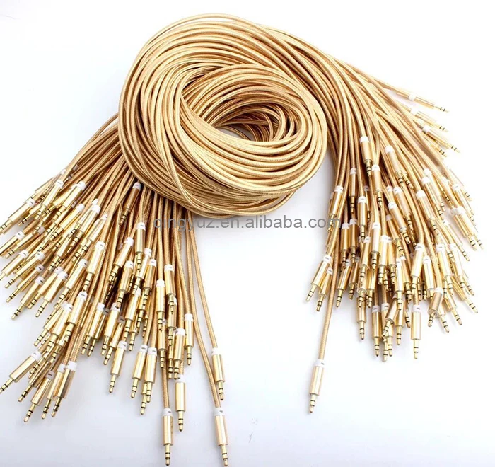 1 Meter Nylon Braided Audio Transmit 3.5Mm Connectors To 3.5Mm Jack Speaker Aux Audio Cable