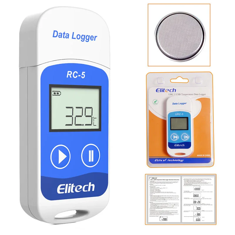  Высокоточный цифровой термометр-Регистратор данных для холодной цепи Elitech RC-5